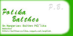 polika balthes business card